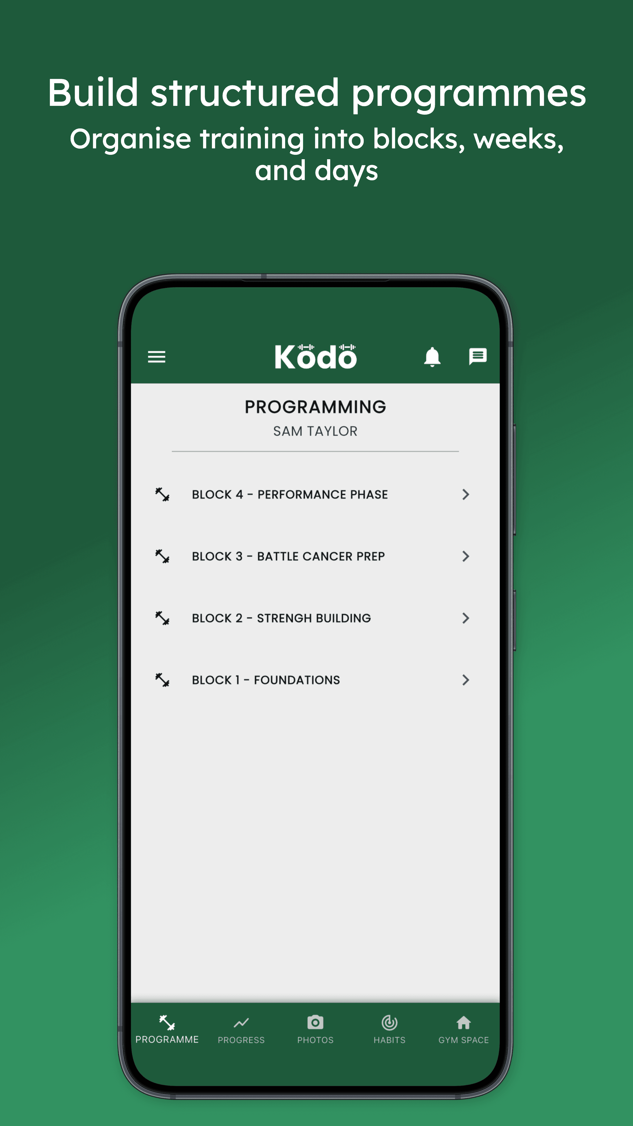 Kōdō app showing structured programming blocks